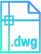 Икона с DWG файл, обозначаваща съвместимост или работа с DWG формат чертежи