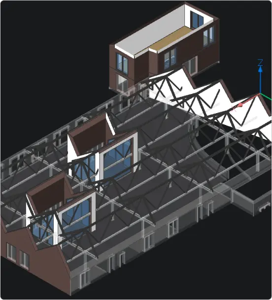 Количествени сметки по модел в BricsCAD с прецизна визуализация на носещи и ограждащи елементи